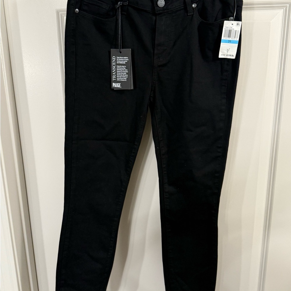 PAIGE Jet Black Skinny Jeans. Verdugo ankle